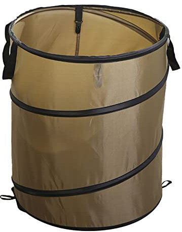 Tissting Bolsas de Basura Sacos de Jardín, 38L 34cm Saco de Jardín Tela Oxford Bolsa Jardin Plegable Bote de Basura para Acampar para Hojas, Restos de Poda y Residuos de Plantas Verde Militar