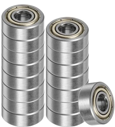 Kozelo 16 st 605-ZZ djupt halsiga kullager - [5 mm hål x 14 mm OD x 5 mm tjocklek] dubbelskärmad metallisk P0 lager för industriell utrustning, kolstål, Z1