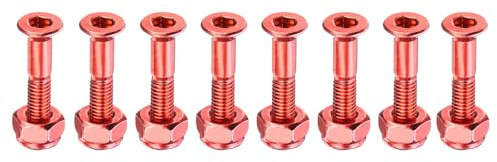 PATIKIL 1 tum skateboard hårdvarubult 8 set kolstål lastbil monteringsskruvar bultar muttrar set för skateboard cruiser, orange