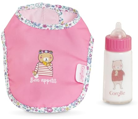 Corolle – Babero y Biberón Mágico, Accesorios para Muñecas 36 y 42 cm, a Partir de 2 años, 9000141790