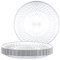 WOPPLXY 8 PCS Crystal Prism Plastic Plates, 25CM Reusable Plastic Dinner Plates, Clear Hard Acrylic Plastic Plate for Picnic, Parties, Camping BBQ