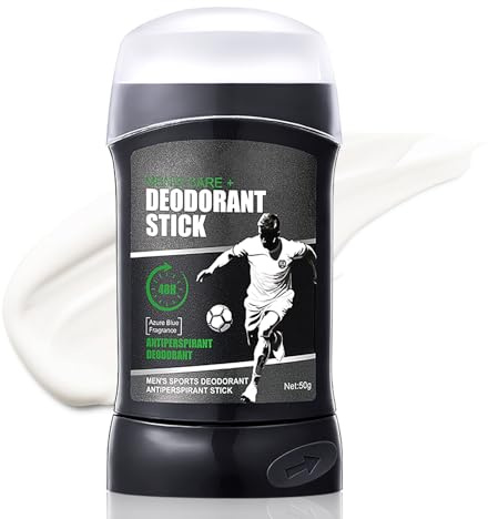 Men's Anti Deodorant Stick - Long-Lasting 48H Odour Protection - Deo-dorant for Men with Azure Blue Fragrance - Alcohol-Free, Non-Irritating Formula, Sweat Control Stick Deodorant for Active Men - 50g