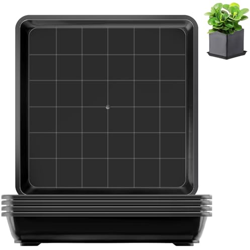 sturiz 5 stycken blomkrukor underlägg fyrkantig blomkruka blomkruka skål 22 x 22 cm plast planteringslåda växtskål blomkruka dropp bricka