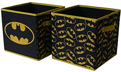 Idea Nuova Batman Aufbewahrungswürfel, zusammenklappbar, Schwarz, 2 Stück
