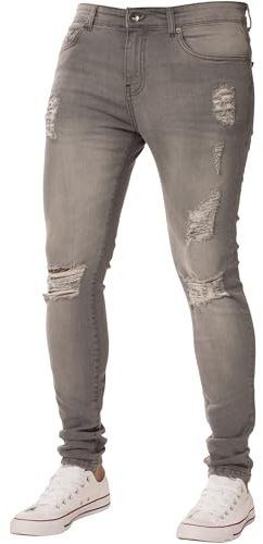 Enzo Designer Jeans för män normal passform denim byxor stor kung höga alla midjestorlekar
