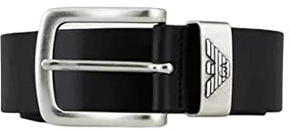 Armani Uomo cintura in pelle bottalata Nero 38
