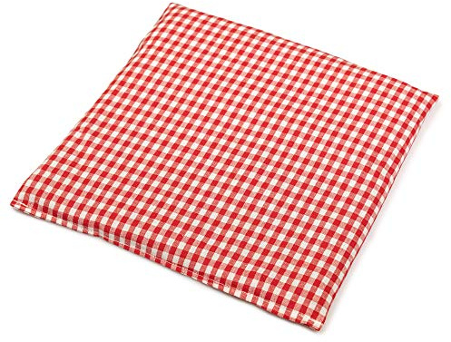 Cojín de semillas de uva, 24 x 24 cm, color rojo y blanco