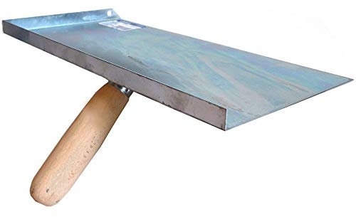 Proper Tools Soporte de mortero con mango de madera, 150 x 300 mm, acero galvanizado, para señalar, albañilería, articulación, halcón, pala, placa de señalización