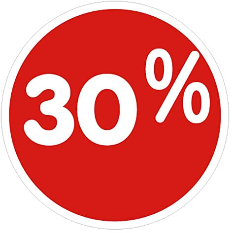 Deco Woerner Rabatt-Hinweis Saleaktion Sale Reduzierung Fenster-Ankleber rund 30% 33cm Ø