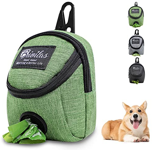 Grantop Dog Treat Pouch,Dispenser Pet Treat Waste Bags Pet Training Bag with Poop Bag Holder Puppy Training Walking Bag for Travel, Walking, Running, Hiking