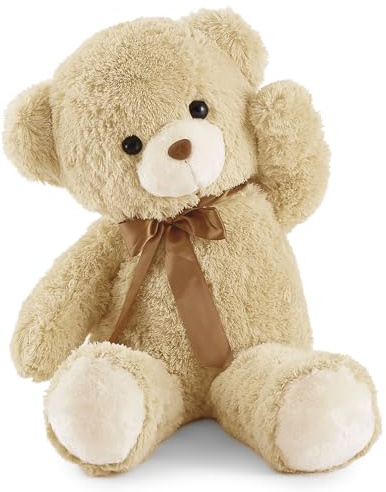 YunNasi Peluche Geante 90cm,Ours en Peluche XXL, Nounours Géant,Marron Clair