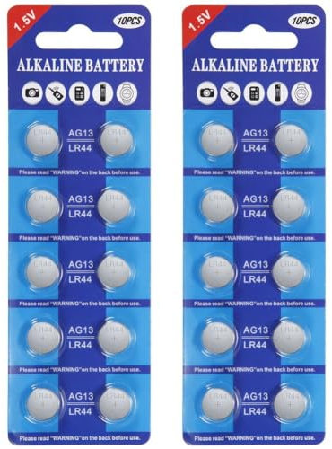 LR44 AG13 - Batterie alcaline a bottone 1,5 V (20 pezzi)