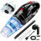 Aspirador de Mano Potente 9500pa, 12v Aspiradora Coche con Lavable Filtro Hepa, Aspiradora sin Cable Coche Kit con Luz Led para DoméSticas, Pelos Mascotas y Coche