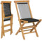 TANGZON Folding Garden Chairs Set of 2, Teak Wood Outdoor Dining Chairs with Rope Woven High Backrest & Seat, Portable Bistro Patio Chair Furniture for Backyard Balcony Poolside