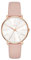 BUREI Frauen Uhren Mode Minimalistisch Analog Leder Quarz Wasserdicht Uhren für Frauen (Weiß-Gold-Pink)