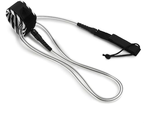 Alomejor LEAS Surf 8ft, Planche de Surf, Corde de Jambe de la Corde Rembourrée à la Cheville de Surf Laisse avec Une Connexion en Acier pour Une Rotation Lisse (6 Pieds)