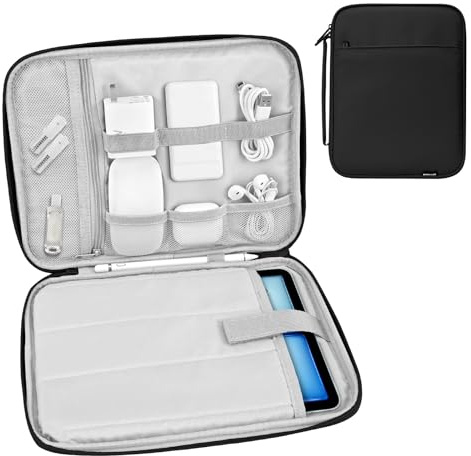 Dadanism 9-11 Tablette Housse Pochette Matelassée de Voyage pour iPad (A16) 11, iPad Air M4 M3/Pro M5 M4 11, iPad 10é Gén 10,9, iPad 9/8/7é Gén 10,2, Galaxy Tab A11+/A9+ 11, Tab M11 11, Noir