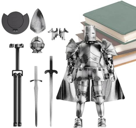 Action Figure Model, statua a corpo intero del cavaliere medievale snodato, statuetta mobile flessibile con testa rotante a 360 gradi, esposizione da collezione per tavolo da pranzo, scrivania o