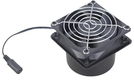 Ventilatore da 80 mm, 12 V, 0,33 A, design con doppio cuscinetto a sfera, per serra, casa degli animali domestici, aspirazione, ventilazione, ventilazione, ventilazione, ventola di scarico con piastra