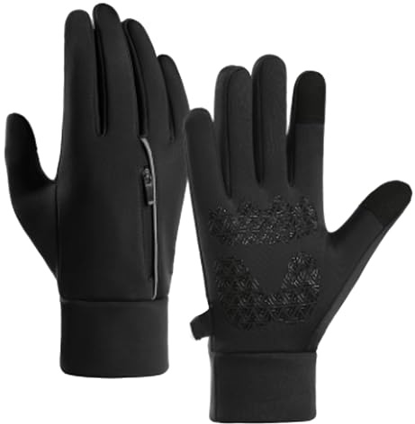 SOLO ACTFIT Gants de Cyclisme d'hiver Gants Chaud et Imperméables Écran Tactile Homme Gant de Vélo à Antidérapant Coupe-Vent pour Homme et Femme Gant Velo Hiver de VTT Respirant Course Conduite