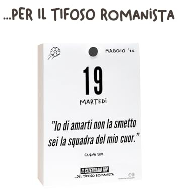 Il calendario DEL TIFOSO ROMANISTA 2026| Un anno di Emozioni Ricordi e Aneddoti | Inserto | In Confezione Regalo | cm 10x14 | Made in Italy