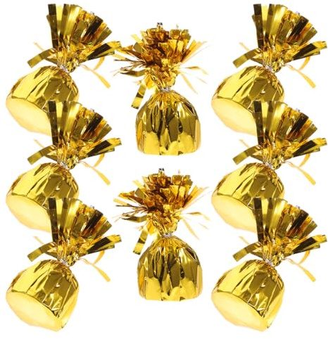 ELAYARD Pesas para Globos Doradas 8 Piezas Contrapesos Sólidos para Decoración de Fiestas Centros de Mesa y Soportes de Globos Accesorios para Bodas Cumpleaños y Showers