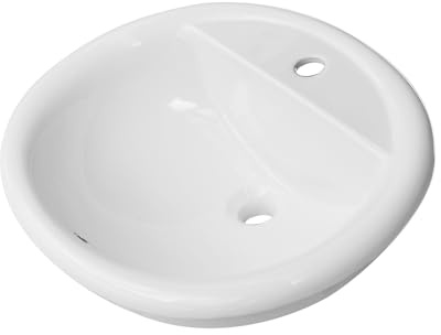 Lavabo Da Incasso Soprapiano Ovale 56x47,5 Cm In Ceramica Lucida