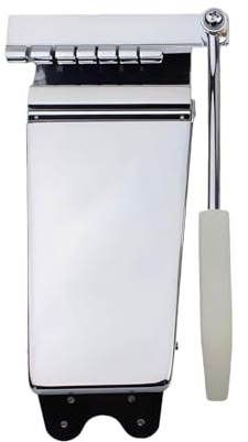 Oshhni Tremolo Bridge für LP E Gitarre Vibrato System Arm Tailpiece Aus Messing mit Maestro Mechanik Langlebig Stabil für Musiker Jazz, Silber