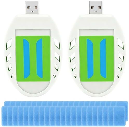 LYPPUL myggkontakter, 2 stycken bärbara USB elektriskt myggskydd med 120 myggskyddstabletter, elektrisk insektsbekämpare, myggskydd, eluttag för flugor, myggor, camping inomhus