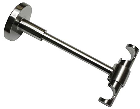 Gardinia Universal Deckenträger offen für Ø 16 mm Edelstahl-Optik 13,5 cm, Metall, 13.5 cm