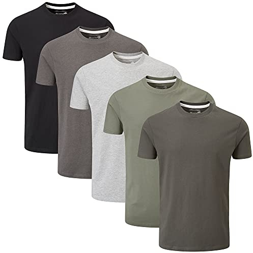 Charles Wilson Pack de 5 T-Shirts Unis à Col Rond (X-Large, Grey Essentials)