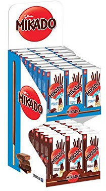 Utställare Mikado Pocket 48 st Bar Line 39 Gr Cadauno Mix 36 Mjölk 12 fondant