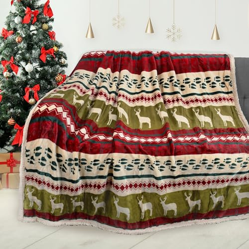 Catalonia Classy - Coperta in pile reversibile, con motivo a fiocco di neve, 150 x 130 cm, morbida, invernale, per bambini e adulti
