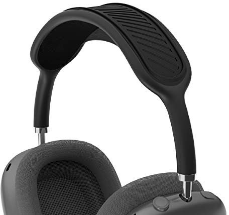 TOLUOHU Coussin de bandeau pour Apple AirPods Max, en silicone souple lavable et résistant à la poussière, accessoires compatibles avec auvent en maille tricotée (noir)