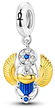 Streetculture Escarabajo Ibis Egipto Reyes Faraón Pirámide – Charm Pulsera Cadena Colgante Joyería Plata 925 Regalo Plata de ley