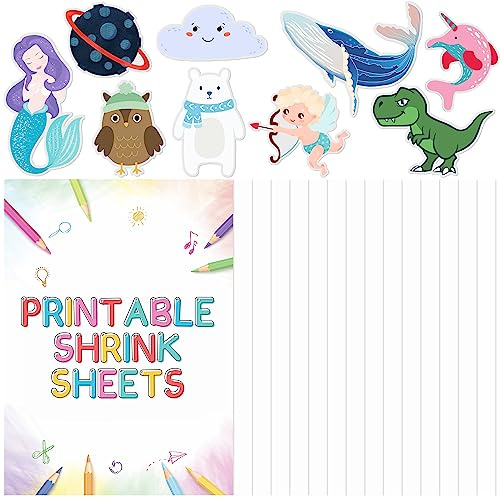 15 Pieces Printable Shrink Film Sheets Printable Shrink Art Paper for Inkjet Printer for Mothers Day Christmas Craft Making, 8.3 x 11.7 Inch / 21 x 29.5 cm