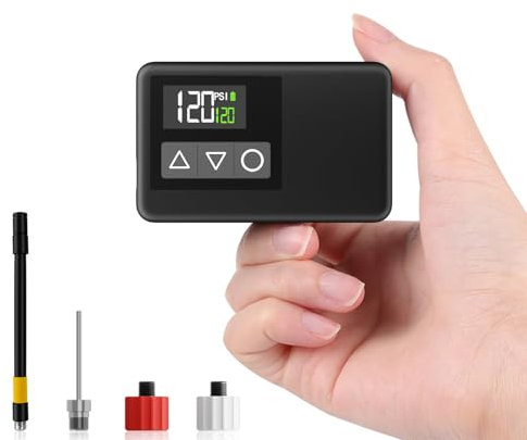 Electric Bike Pump, BEAUTYOVO 120 PSI Cordless Bicycle Pump with Pressure Gauge, Auto-Off & LED Light, Electric Ball Pump for E-Bike, Mountain, City, Road Bike with Presta & Schrader Valve