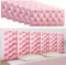BESTXH Rosa,6pcs, Wandpolster FüR Autisten, Selbstklebende Weiche Wandpaneele, Antikollisions-Wandpolster Zum Schutz des Kopfteils Von Kindern, Bank-/Sitzlehnenbrett FüR Wohnzimmer