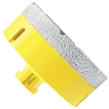 Teronbeta Punta per Trapano Diamantata 100mm, M14 Filetto Vacuum Brasato Foretto Sega a Tazza Diamantata per Piastrelle Porcellana Marmo Ceramica Granito