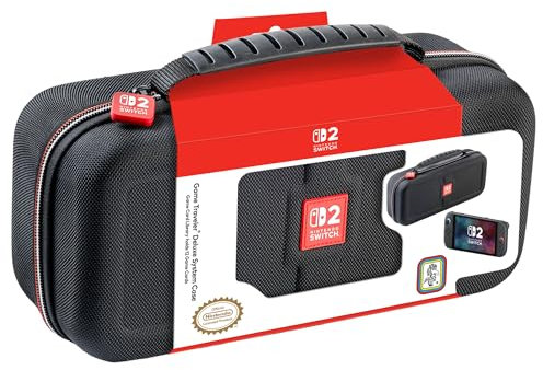 Game Traveler Deluxe Deep Black Nintendo Switch 2, Switch OLED & Switch Systems Game Traveler Deluxe System Case – Holds 12 Game Cards & 4 microSD Cards