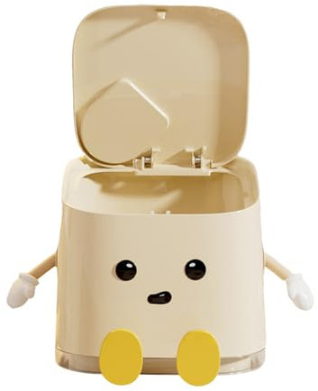 Couche De Bureau Peut | Petite Bac À Ordures Avec Couvercle | Les Poubelles De L'espace De Travail Personnel Peuvent | Jolie Poubelle À Petits Déchets Ouverts | Boîte Poubelle Bloquant Les Odeurs Comp