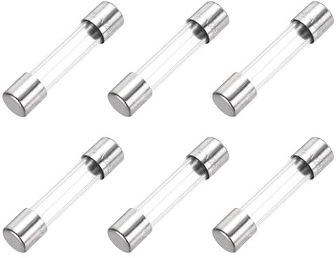 sourcing map Fusibile ritardato in vetro, 2 A, 250 V, 6 x 30 mm, UL Listed fusibile ad azione lenta per elettrodomestici, 6 pezzi
