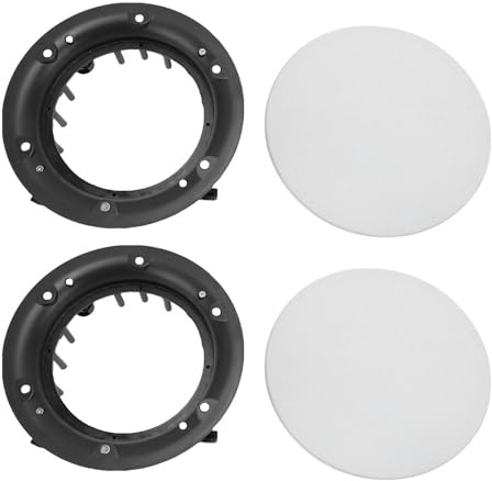 Yanmis 9.25in Takhögtalargalleröverdrag, 2 Set Magnet Metal Round Speaker Grill Replacement med 2 St Monterande Baser