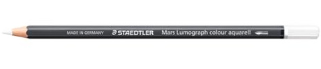 STAEDTLER Lápiz acuarelable blanco – Lápiz artístico soluble en agua con diseño hexagonal – Mina de 3,6 mm, alta intensidad de color y resistencia a la luz – ideal para pintura acuarelada