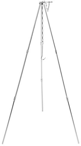 HWGING Trípode para Acampar, Trípode Portátil para Cocinar Al Aire Libre con Cadena Colgante Ajustable, Soporte para Parrilla, Accesorio para Utensilios de Cocina