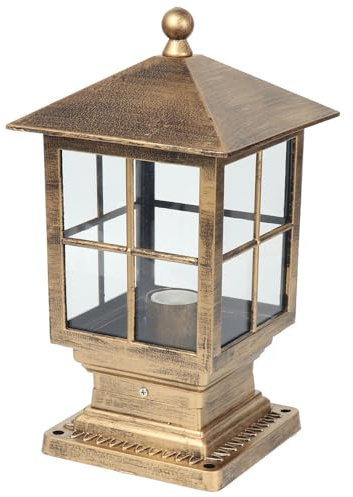 CWVYKNP Lampada A Colonna Retrò Americana Lanterna A Colonna In Bronzo Antico Da Fattoria Patio Esterno, Lampada Da Palo Per Portico Lampada Da Palo Impermeabile Per Giardino, Cortile, Palo