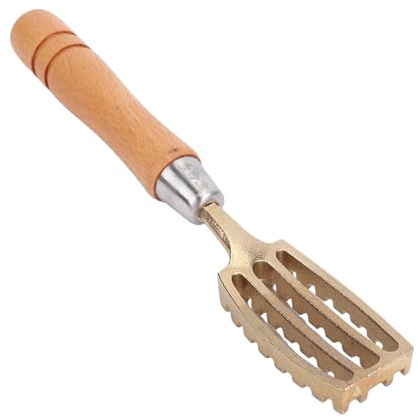 Generic Disincrostatore per Pesce in Rame Ad Alta Efficienza per Risparmiare Manodopera con Manico in Legno per Strumento Professionale per la Preparazione del Pesce per Chef