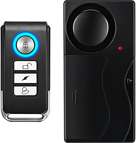 WSDCAM 110db Motorcycle Alarm with Remote Control Wireless Vibration Anti-Theft Bike/Motorbike/Vehicle Security Alarms, Door and Window Alarm