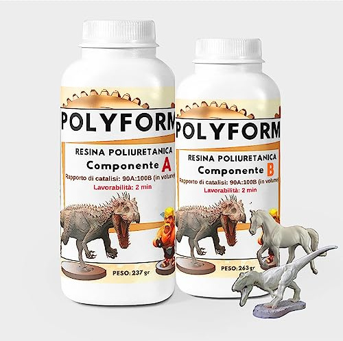 Resin Pro Polyform Résine de polyuréthane de coulée hautement fluide, Convient pour la fabrication de modèles, le bricolage et la bijouterie, Prototypage rapide, Beige - 500 g