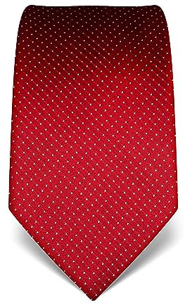 Vincenzo Boretti Herren Krawatte reine Seide gepunktet edel Männer-Design zum Hemd mit Anzug für Business Hochzeit 8 cm schmal/breit rot